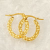 Wholesale Women's 316L Stainless Steel 18K Goldplated Geometric Oval Embossed Earrings