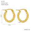 Wholesale Women's 316L Stainless Steel 18K Goldplated Geometric Oval Embossed Earrings