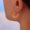 Wholesale Women's Stainless Steel 18K Goldplated Geometric Pattern Fashion Earrings
