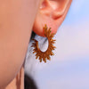Wholesale Women's Stainless Steel 18K Goldplated Geometric Pattern Fashion Earrings