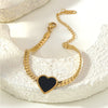 Wholesale Women's Stainless Steel 18K Goldplated Heartshaped Bracelet For Office Ladies
