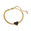 Wholesale Women's Stainless Steel 18K Goldplated Heartshaped Bracelet For Office Ladies