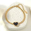 Wholesale Women's Stainless Steel 18K Goldplated Heartshaped Bracelet For Office Ladies