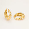 Wholesale Women's Stainless Steel 18K Inlaid Pearl Zircon Geometric Earrings With Electroplating