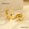 Wholesale Women's Stainless Steel 18K Inlaid Pearl Zircon Geometric Earrings With Electroplating