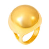 Wholesale Women's Stainless Steel 18K Real Gold Plated Geometric Retro Chubby Spherical Ring