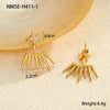 Wholesale Women's Stainless Steel 18K Star Geometric Fashion Exaggerated Electroplated Earrings