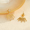 Wholesale Women's Stainless Steel 18K Star Geometric Fashion Exaggerated Electroplated Earrings