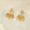 Wholesale Women's Stainless Steel 18K Star Geometric Fashion Exaggerated Electroplated Earrings