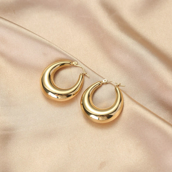Wholesale Women's Stainless Steel 18K Vacuum Goldplated Geometric Earrings