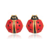 Wholesale Women's Stainless Steel Ladybug Earrings With Pvd Furnace Vacuum Real Gold Plating