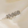 Wholesale Women's Stainless Steel Leaf Geometric Open Adjustable Ring With Electroplating