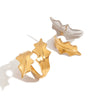 Wholesale Women's Stainless Steel Leaf Shaped Electroplated Ring Jewelry