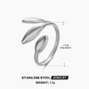 Wholesale Women's Stainless Steel Leaves Ring With 18K Goldplated Electroplating In Ins Style