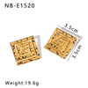 Wholesale Women's Stainless Steel Leopard Geometric Earrings With 18K Vacuum Plated In Furnace Vintage Niche Jewelry