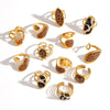 Wholesale Women's Stainless Steel Leopard Print Open Ring With Vacuum Plating Niche Design