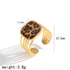 Wholesale Women's Stainless Steel Leopard Print Open Ring With Vacuum Plating Niche Design