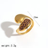 Wholesale Women's Stainless Steel Leopard Print Open Ring With Vacuum Plating Niche Design