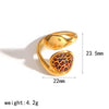 Wholesale Women's Stainless Steel Leopard Print Open Ring With Vacuum Plating Niche Design