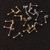 Wholesale Women's Stainless Steel Letter Earrings Microinlaid Zircon