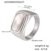Wholesale Women's 316L Stainless Steel Light Luxury Geometric Inlay Ring With Electroplating