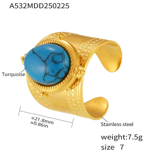 Wholesale Women's 316L Stainless Steel Light Luxury Geometric Inlay Ring With Electroplating