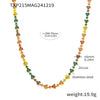 Wholesale Women's 316L Stainless Steel Light Luxury Geometric Triangle Plum Blossom Handmade Chain Plated 18K True Gold Necklace