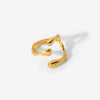 Wholesale Women's Stainless Steel Light Luxury Irregular Open Ring With Geometric Pattern And Electroplating