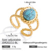 Wholesale Women's Stainless Steel Light Luxury Irregular Open Ring With Geometric Pattern And Electroplating
