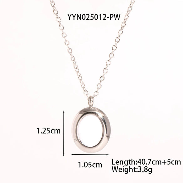 Wholesale Women's Stainless Steel Light Luxury Niche Design Cross Cat Eye Drop Oil Necklace Earrings Suit With Ellipse Pattern And Vacuum Real Gold Electroplating In Pvd Furnace