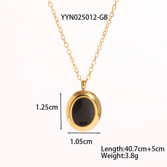 Wholesale Women's Stainless Steel Light Luxury Niche Design Cross Cat Eye Drop Oil Necklace Earrings Suit With Ellipse Pattern And Vacuum Real Gold Electroplating In Pvd Furnace