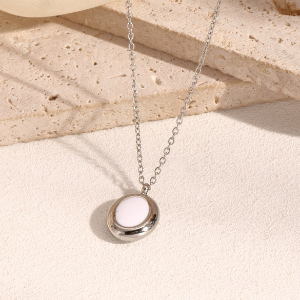 Wholesale Women's Stainless Steel Light Luxury Niche Design Cross Cat Eye Drop Oil Necklace Earrings Suit With Ellipse Pattern And Vacuum Real Gold Electroplating In Pvd Furnace