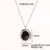 Wholesale Women's Stainless Steel Light Luxury Niche Design Cross Cat Eye Drop Oil Necklace Earrings Suit With Ellipse Pattern And Vacuum Real Gold Electroplating In Pvd Furnace