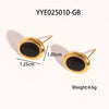 Wholesale Women's Stainless Steel Light Luxury Niche Design Cross Cat Eye Drop Oil Necklace Earrings Suit With Ellipse Pattern And Vacuum Real Gold Electroplating In Pvd Furnace