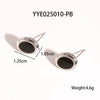 Wholesale Women's Stainless Steel Light Luxury Niche Design Cross Cat Eye Drop Oil Necklace Earrings Suit With Ellipse Pattern And Vacuum Real Gold Electroplating In Pvd Furnace