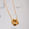Wholesale Women's Stainless Steel Lip Pendant Necklace With Pearl Geometric Design And Electroplating