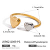 Wholesale Women's Stainless Steel Love Adjustable Opening Ring Jewelry With Geometric Pattern And Electroplating Treatment