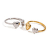 Wholesale Women's Stainless Steel Love Adjustable Opening Ring Jewelry With Geometric Pattern And Electroplating Treatment