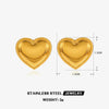 Wholesale Women's Stainless Steel Love Earrings With Peach Heart Shape And 18K Gold Plated Electroplating