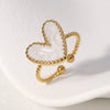 Wholesale Women's Stainless Steel Love Heartd Light Luxury Ring With Electroplating