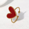 Wholesale Women's Stainless Steel Love Heartd Light Luxury Ring With Electroplating