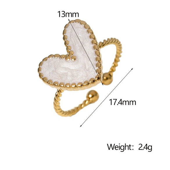 Wholesale Women's Stainless Steel Love Heartd Light Luxury Ring With Electroplating
