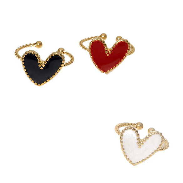 Wholesale Women's Stainless Steel Love Heartd Light Luxury Ring With Electroplating