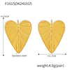 Wholesale Women's Stainless Steel Love Leaf And Heart Geometric Pattern Earrings With Pvd Electroplating