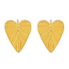 Wholesale Women's Stainless Steel Love Leaf And Heart Geometric Pattern Earrings With Pvd Electroplating