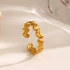 Wholesale Women's Stainless Steel Love Ring With Heart Shape 18K Goldplated