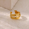 Wholesale Women's Stainless Steel Love Shaped Geometric Ring With Electroplating