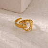 Wholesale Women's Stainless Steel Love Shaped Geometric Ring With Electroplating