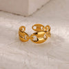Wholesale Women's Stainless Steel Love Shaped Geometric Ring With Electroplating