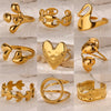 Wholesale Women's Stainless Steel Love Shaped Geometric Ring With Electroplating